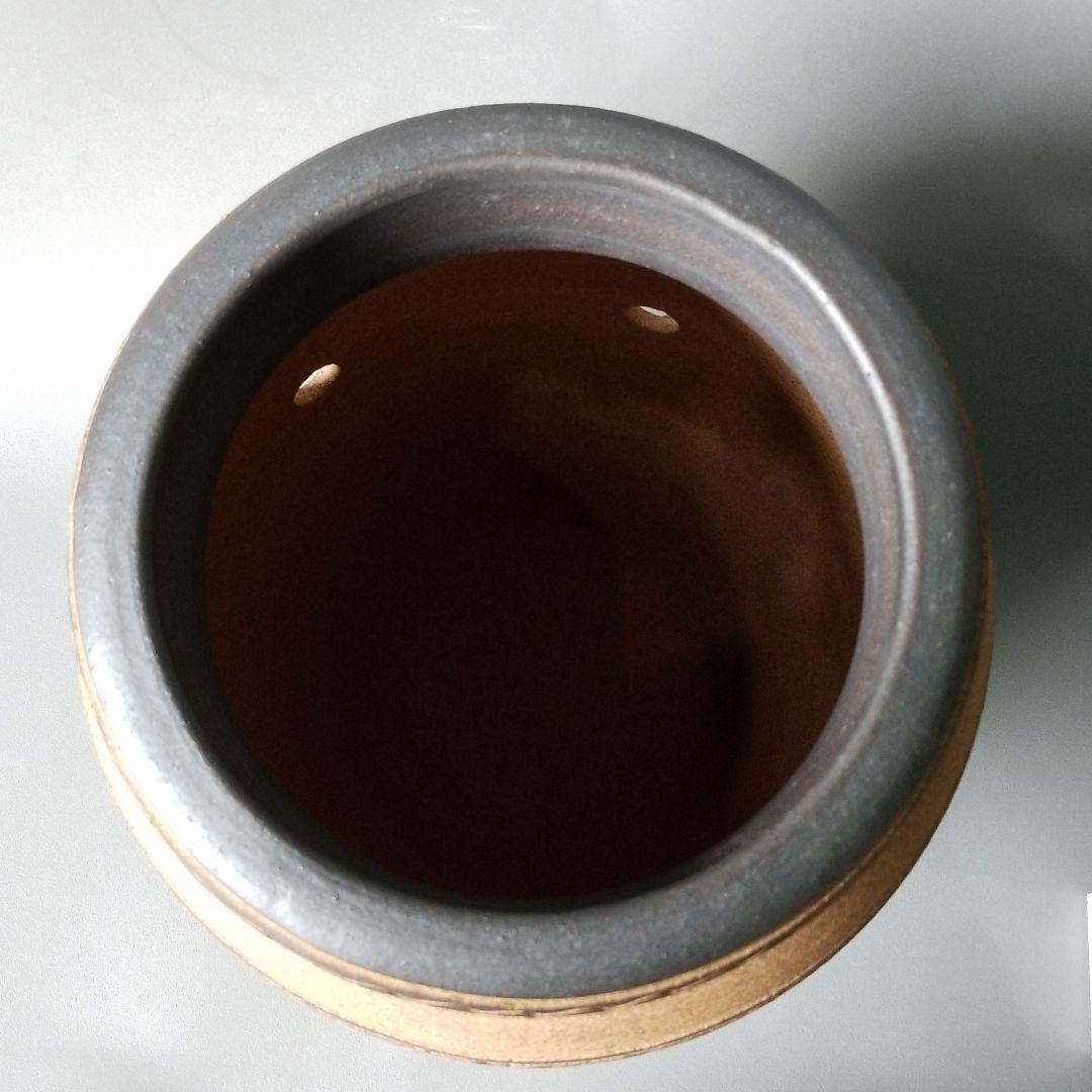 信楽焼傘立て  茶彫つぼ型 高さ４３cm