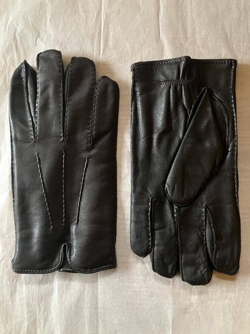 Ermenegildo Zegna レザー グローブ L ダークブラウン