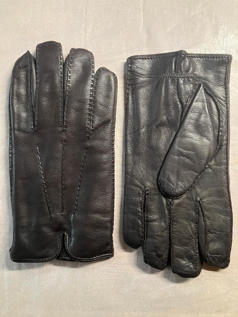 Ermenegildo Zegna レザー グローブ L ダークブラウン