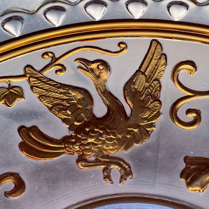 豪華オールドバカラBACCARATルネサンスクリスタルデザートボウル被せアンバー