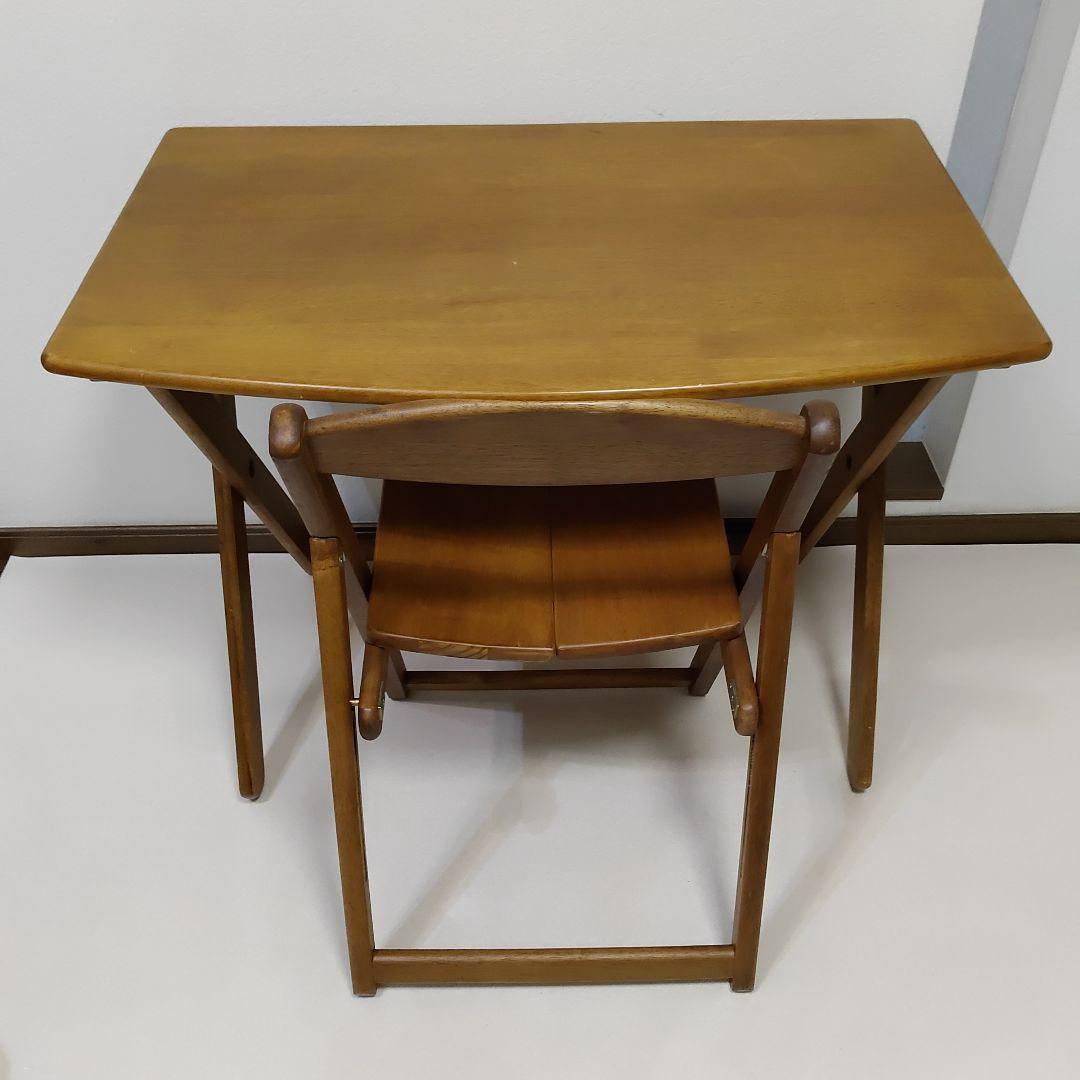 アンティーク　Desk ＆ Chair　折りたたみ　デスク ＆ チェア セット