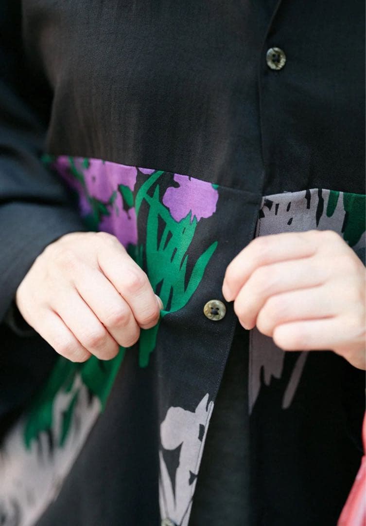 SOU・SOU モスリン 薙刀かり衣／濡羽色×光琳燕子花図屏風写し　Lサイズ