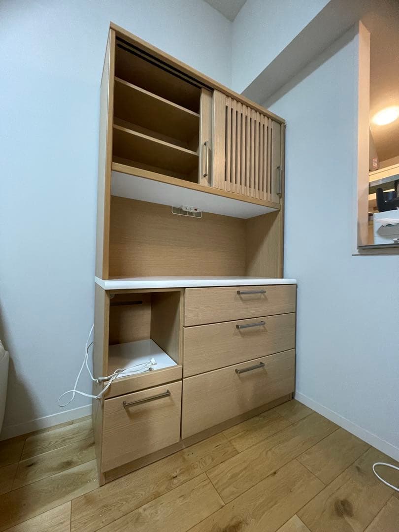 美品　ニトリ　レンジボート　木製キャビネット 120cm