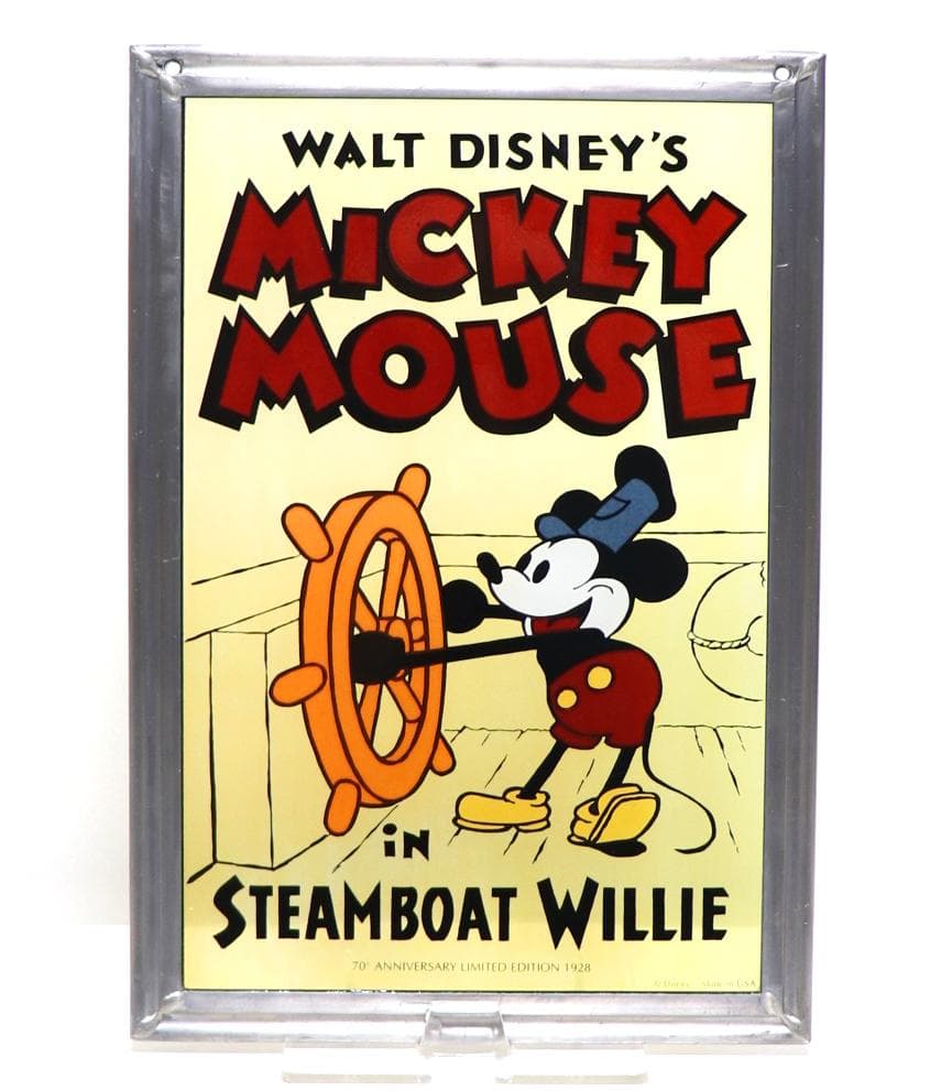 蒸気船ウィリー 70周年記念 ディズニー公式 ヴィンテージ ステンドグラス