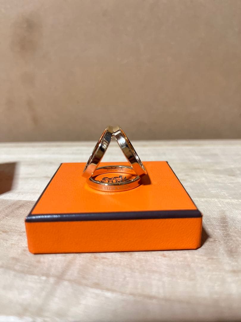 エルメス TRIO スカーフリング ゴールド 正規品 極美品 箱 証明書付セット