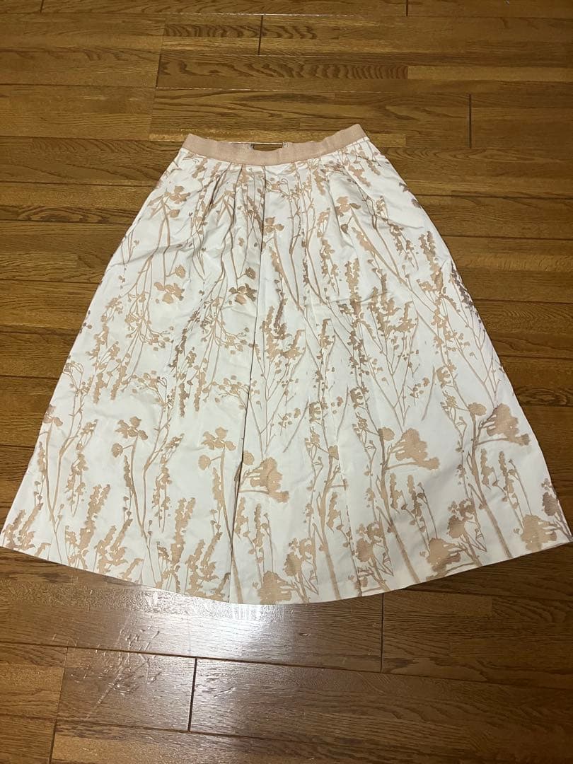 ANAYI スカート シルエットフラワージャガードタックスカート　サイズ:36