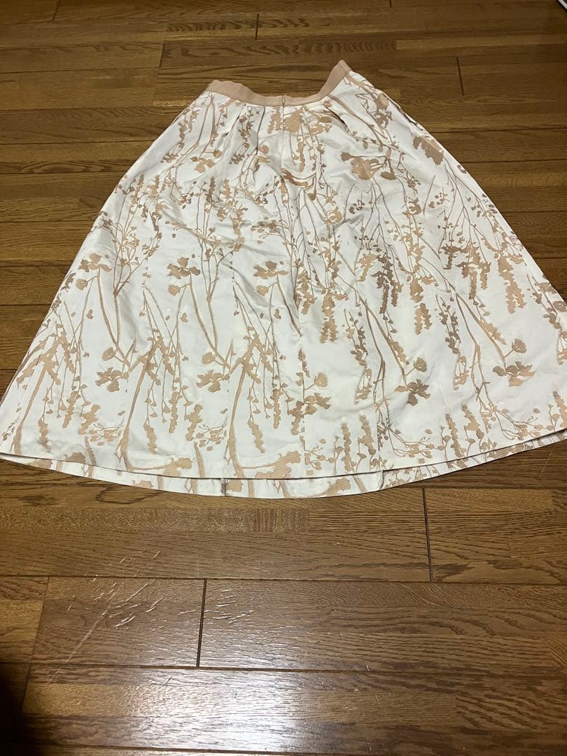 ANAYI スカート シルエットフラワージャガードタックスカート　サイズ:36
