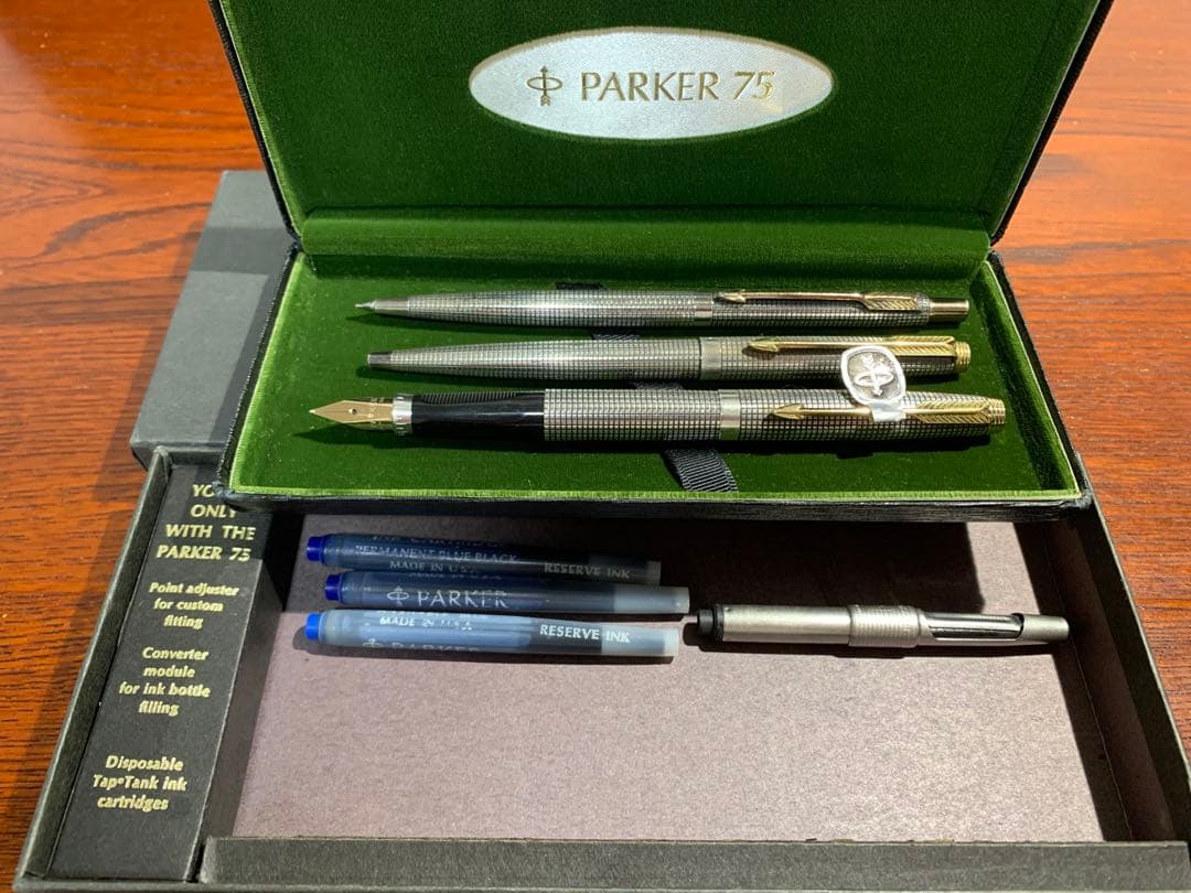 パーカー75シズレ 万年筆　スターリングシルバー純銀軸 アメリカ 3本セット