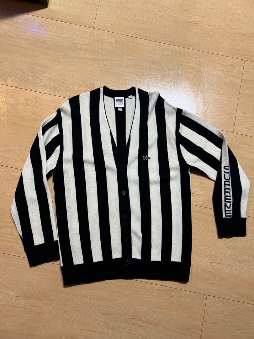 Supreme ラコステコラボ　ストライプカーディガン 国内正規品