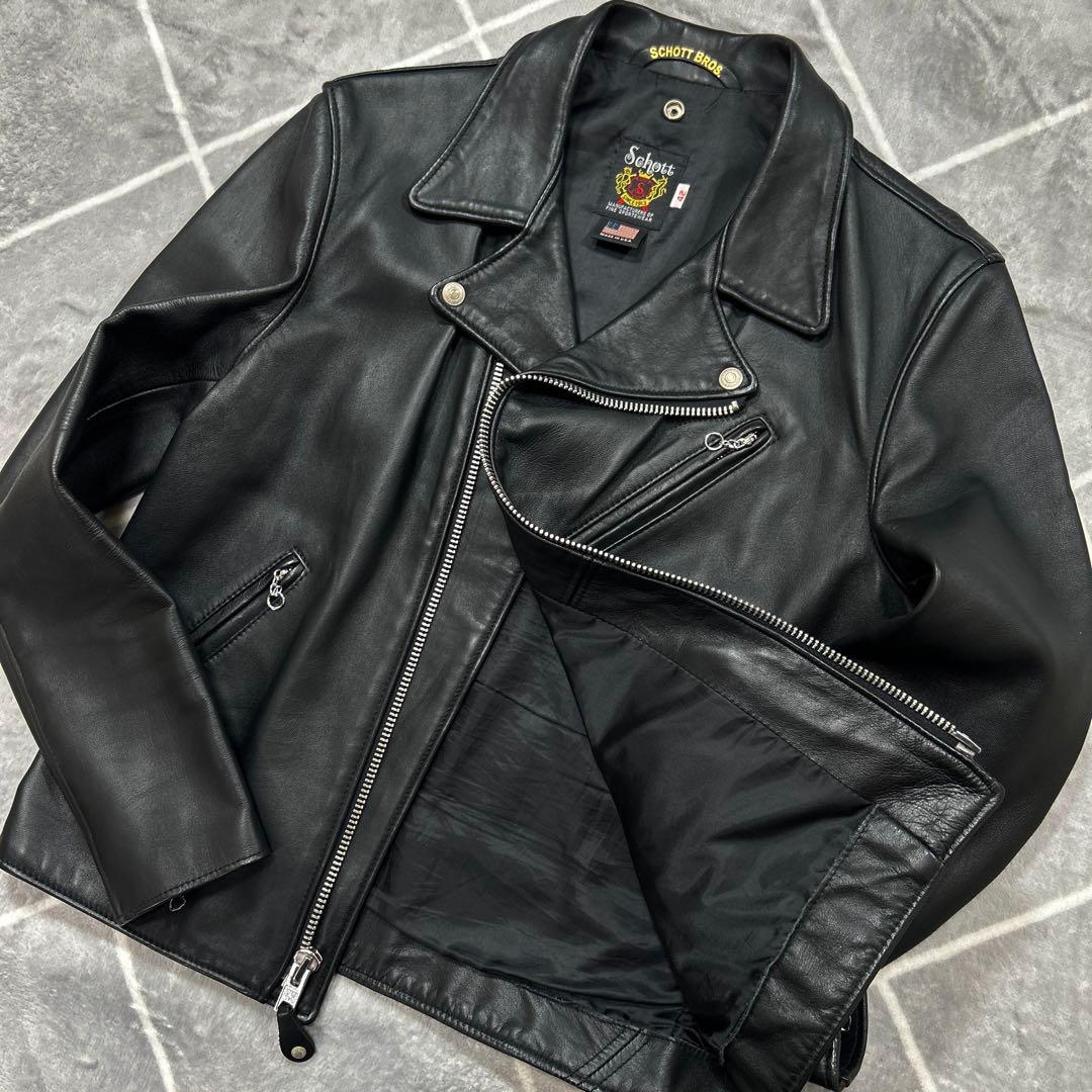 【羊革XL】未使用級 上野商会 SCHOTT ショット ダブルスレザージャケット