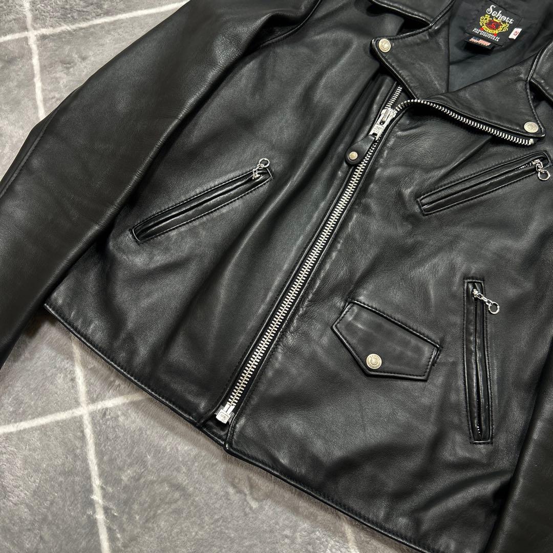 【羊革XL】未使用級 上野商会 SCHOTT ショット ダブルスレザージャケット