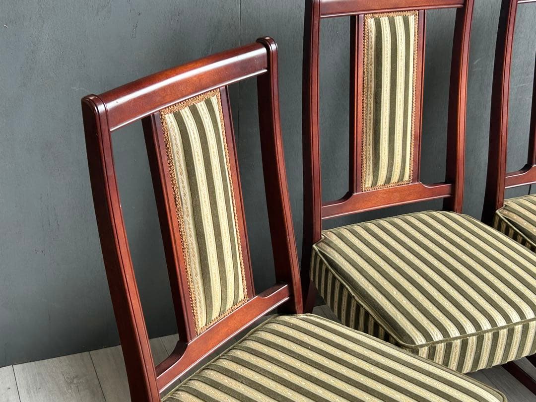 クラシック　ヨーロピアン　ヨーロッパ　クラシカル　鋲打　チェア　4脚セット Gn