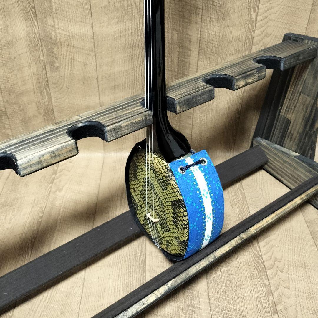 ♪手作り 沖縄三線ラック　折りたたみ収納　５丁掛け　三線スタンド　♪