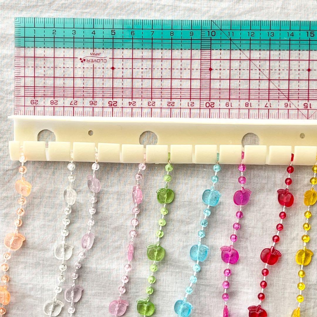 c234 ビーズのれん ビーズカーテン りんご レトロ インテリア ディスプレイ