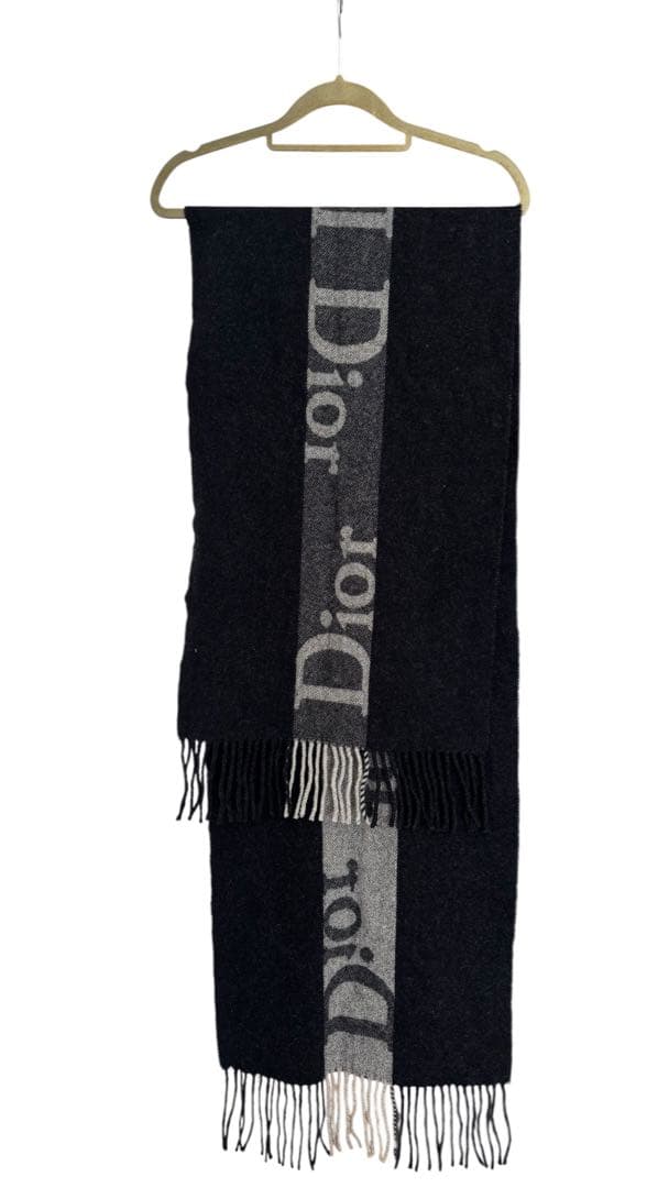 スコットランド製 ウール カシミア混 Christian Diorマフラー
