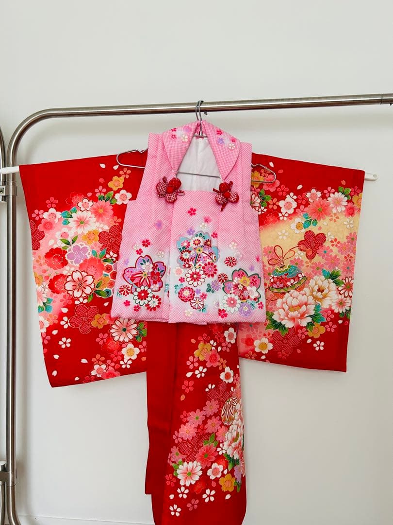 七五三 3歳 女の子 着物 被布 小物セット 美品