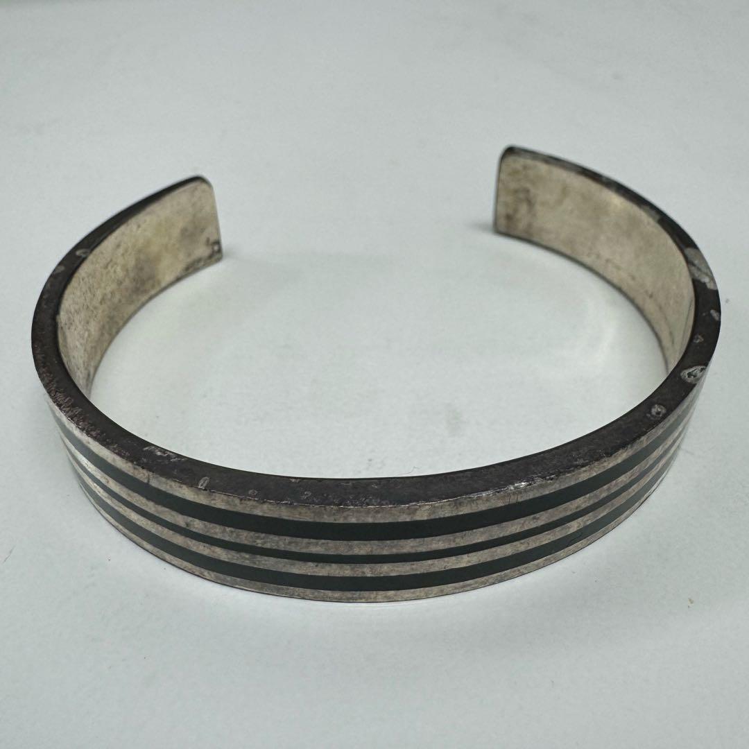 ★FANTASTIC MAN★シルバー925 ストライプ メンズバングル★