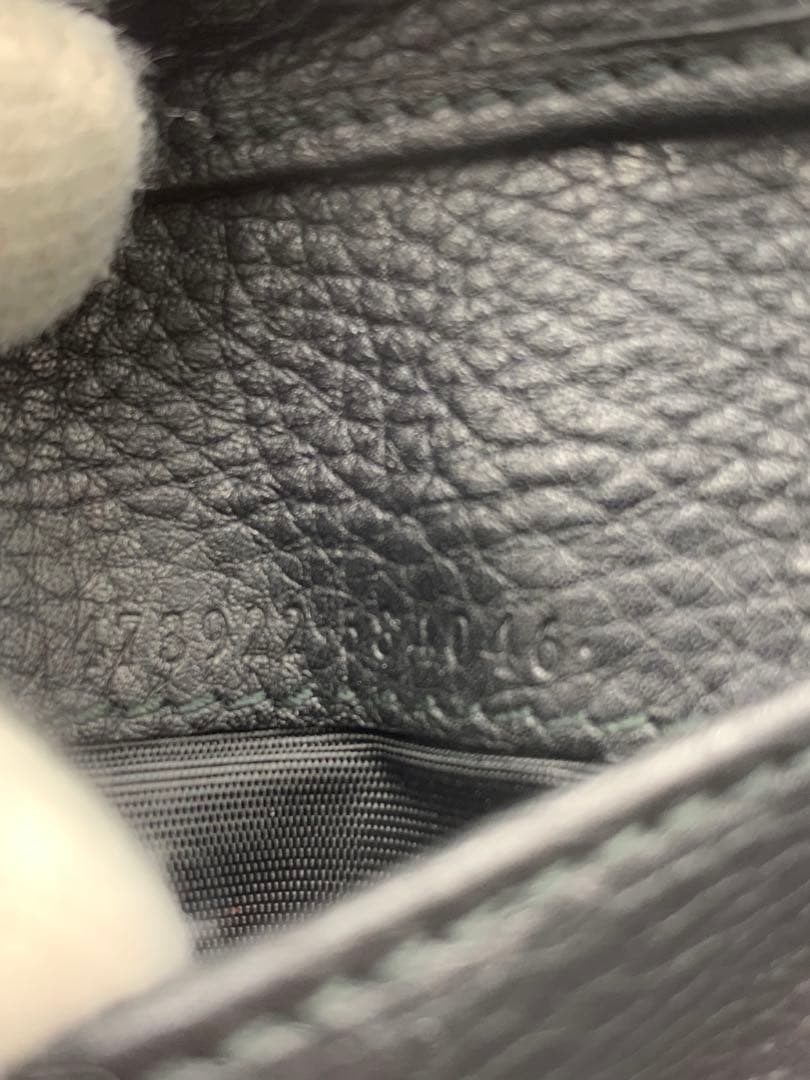 GUCCI 二つ折り財布 GGグッチ 小銭入れ レザー ブラック 黒 P55