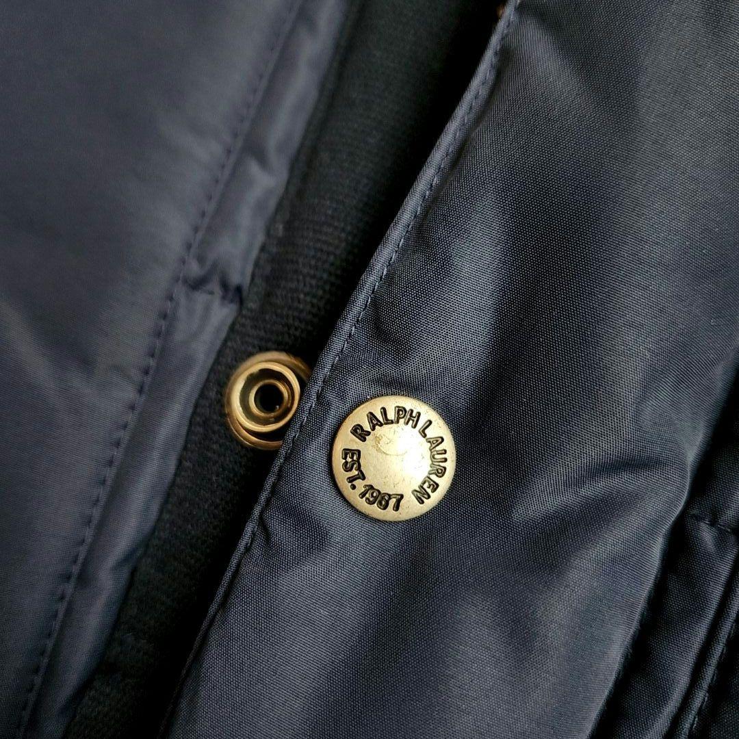 ベ*ん様 美品✨ポロラルフローレン　ダウンベスト　フード　肉厚　ポニー刺繍　紺