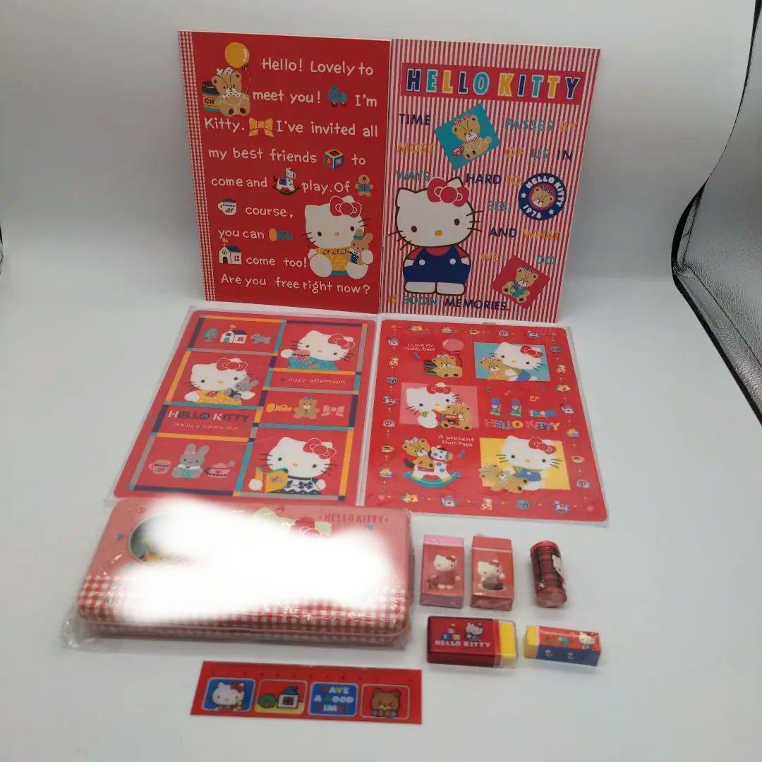 ハローキティ　昭和レトロ　下敷きノートものさし消しゴム　サンリオ
