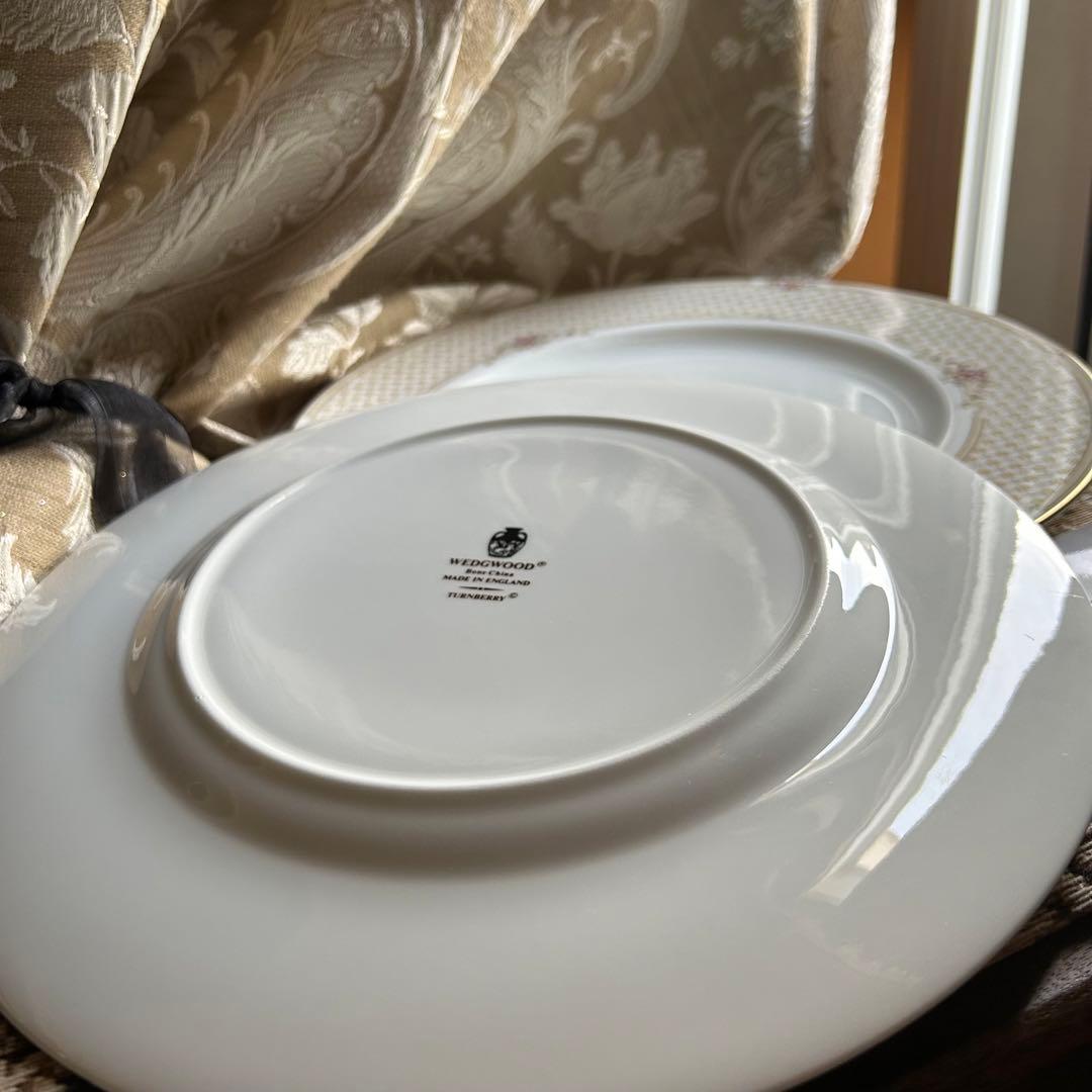 英国製 黒壺  Turnberry 淡い格子模様❁ディナー大皿