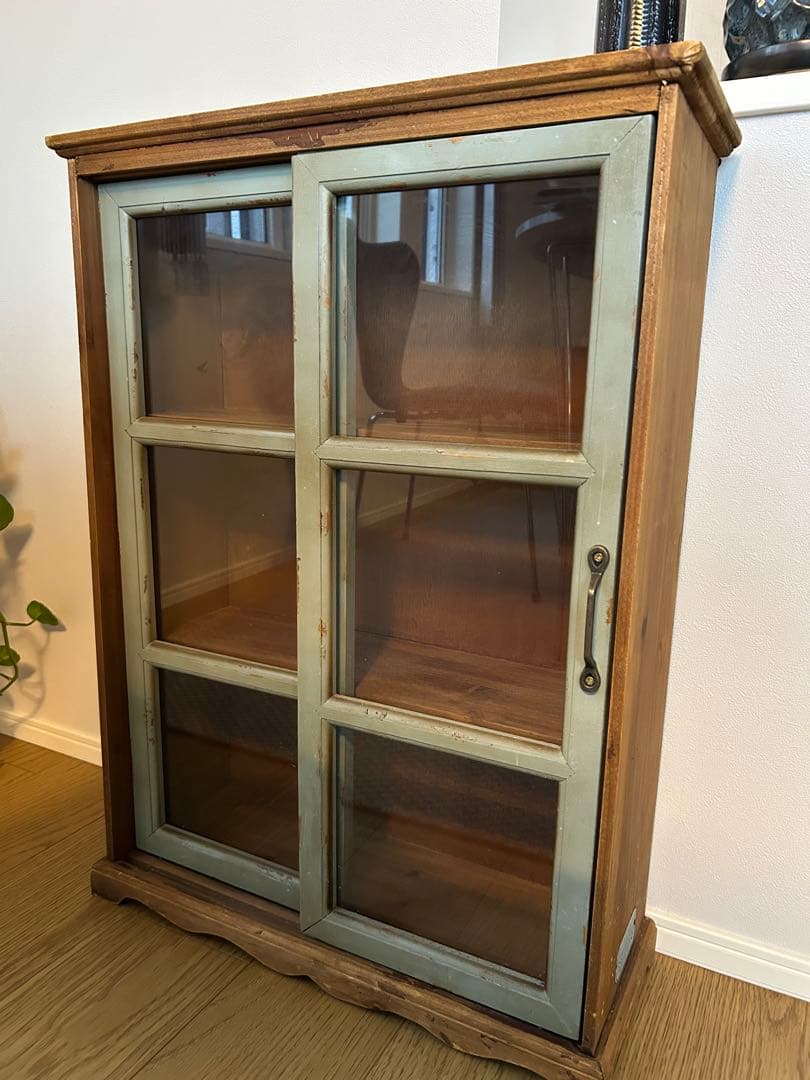 グランシュマン木製ガラス扉キャビネット マニーGC ウッドシンプルキャビネット