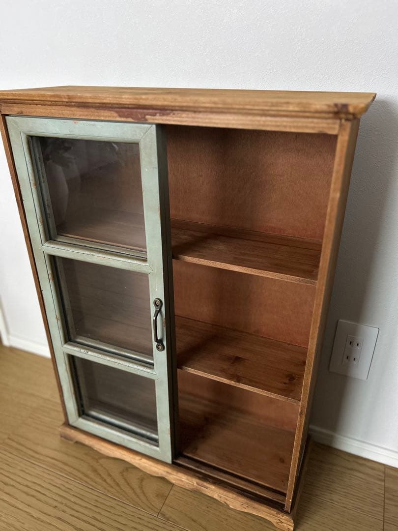 グランシュマン木製ガラス扉キャビネット マニーGC ウッドシンプルキャビネット