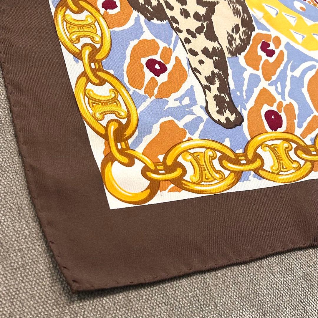 Yoon　正規店購入品 セリーヌ レオパード シルクスカーフ ヴィンテージ