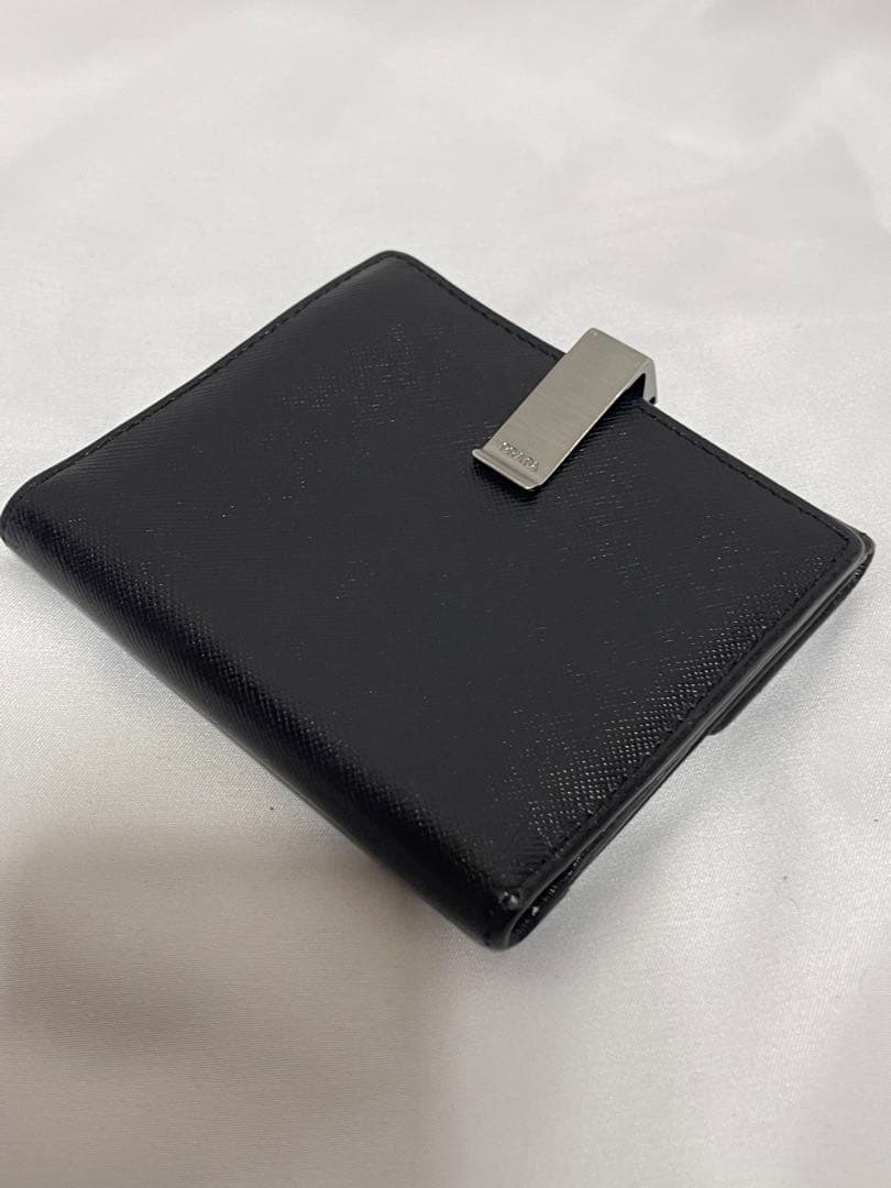PRADA プラダ　サフィアーノ　二つ折り財布　クリップ付き　コンパクト財布