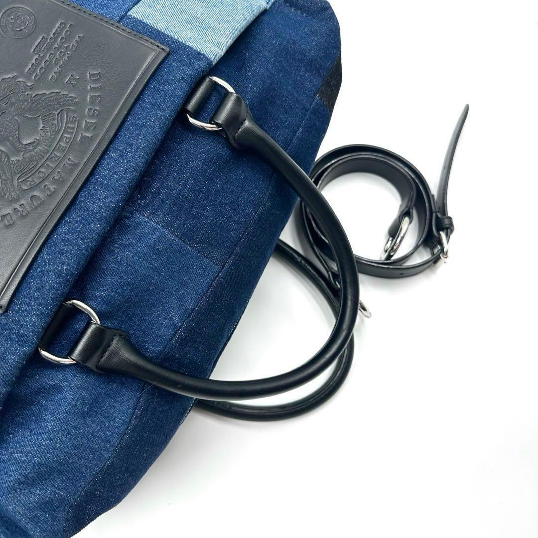 DIESEL ハンドバッグ ボストン 2way デニム シルバー金具 男女兼用