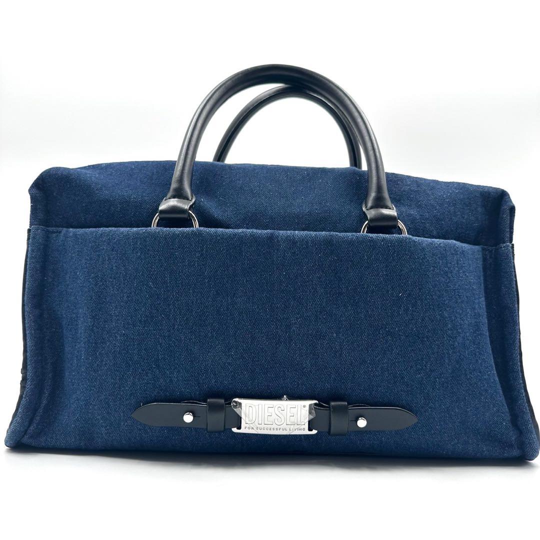 DIESEL ハンドバッグ ボストン 2way デニム シルバー金具 男女兼用