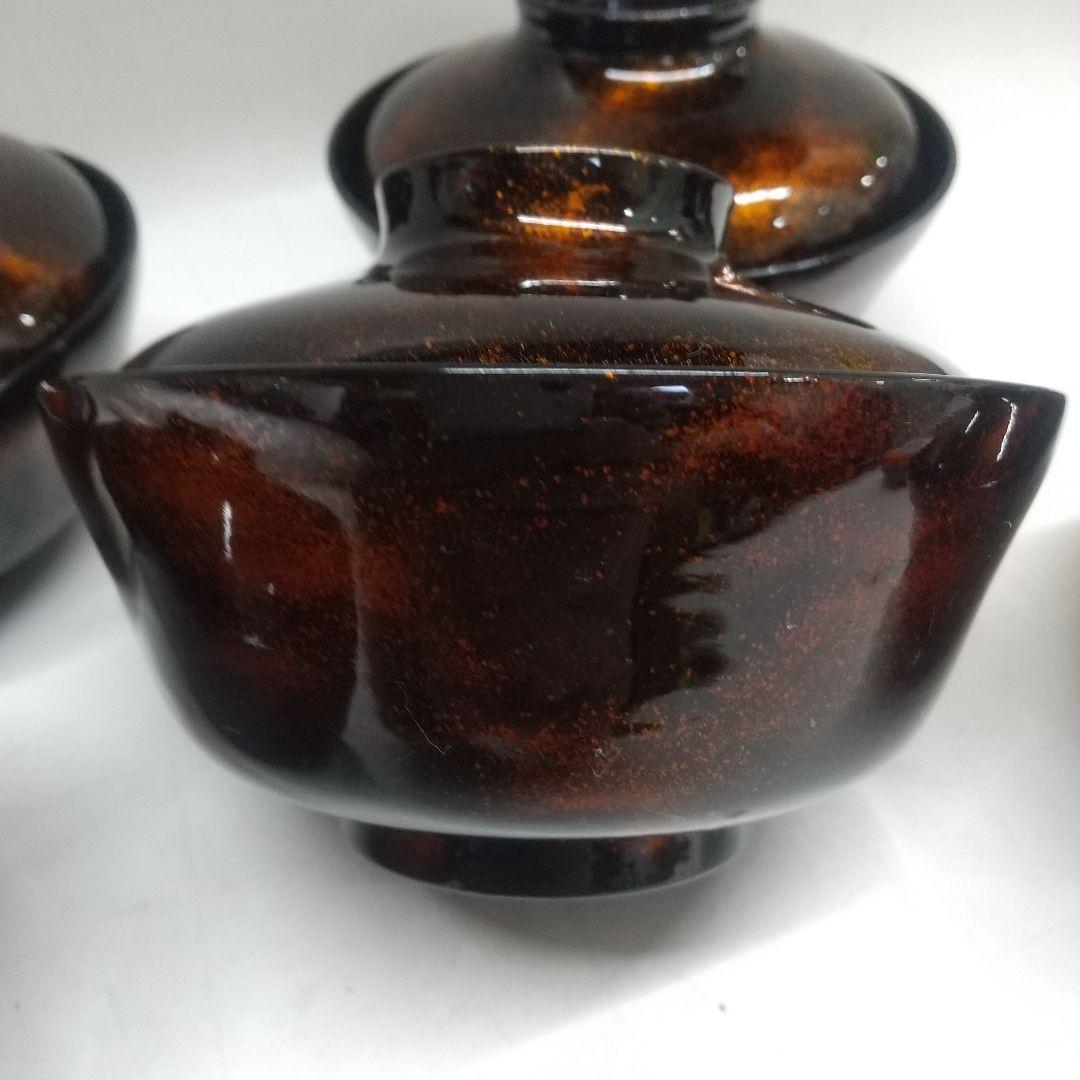 川連漆器 吸い物椀 5客 総梨地