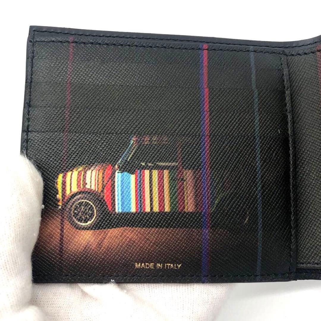 希少・未使用品☆ポールスミス ミニクーパー　レザー二つ折り財布　ブラック