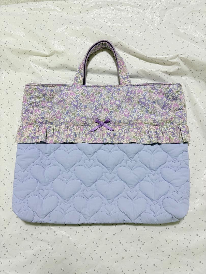 リバティ　ミシェル×ハートキルト　レッスンバック上履き入れ体操服袋ハンドメイド
