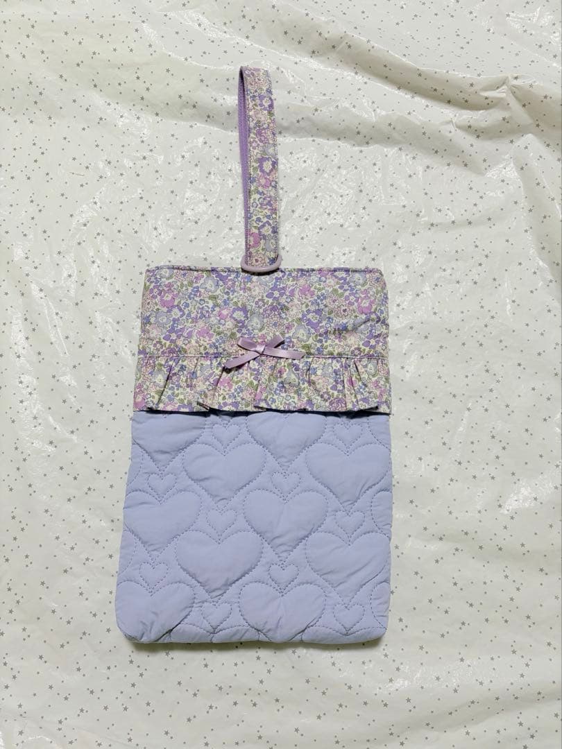 リバティ　ミシェル×ハートキルト　レッスンバック上履き入れ体操服袋ハンドメイド