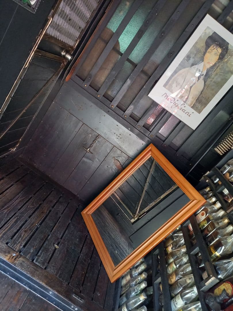 1960's　デンマーク　北欧　モダン　チーク　重厚　無垢材　ウッド　ミラー