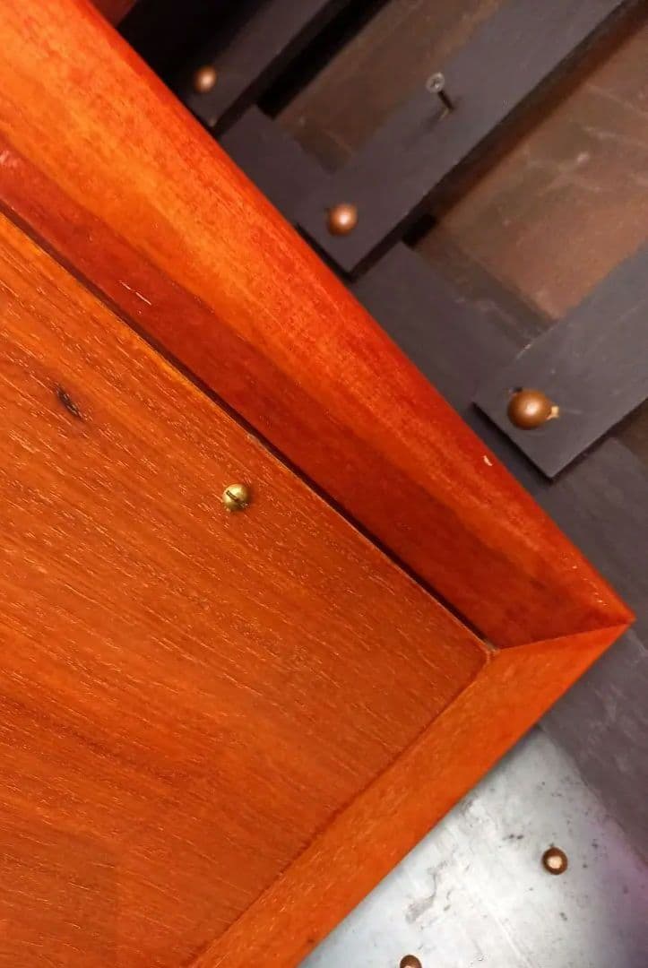 1960's　デンマーク　北欧　モダン　チーク　重厚　無垢材　ウッド　ミラー