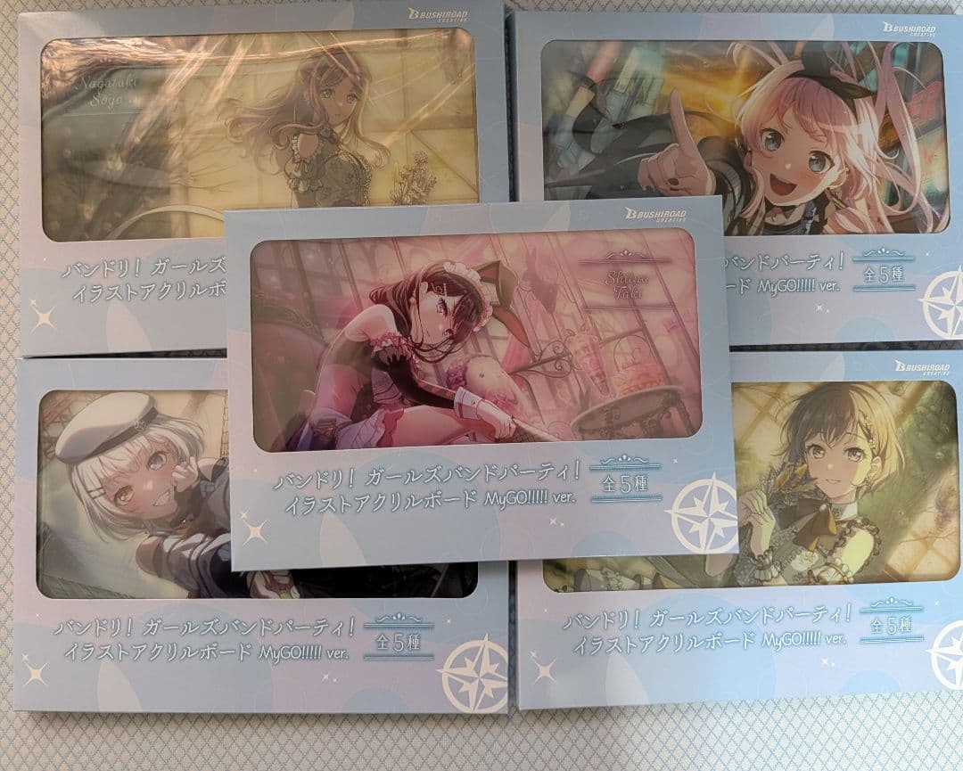 ナムコ限定　バンドリ　イラストアクリルボード　全５種　MyGo!!!!!