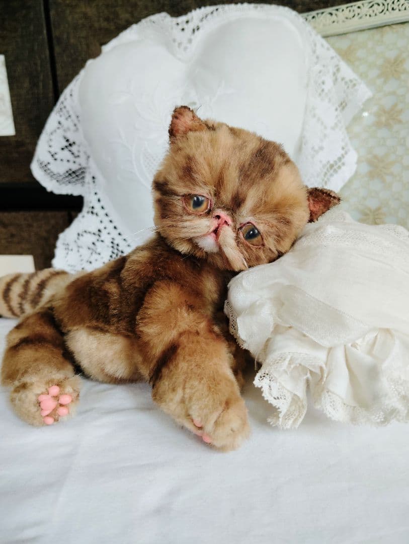 茶トラ♡エキゾチック子猫ちゃん♡高級ファー♡アートドール♡ぬいぐるみ♡