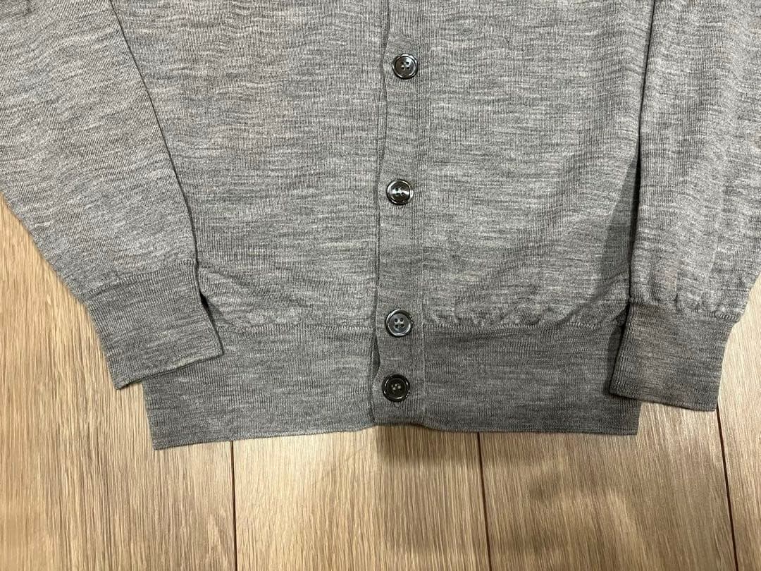 JOHN SMEDLEY ウール カーディガン シルバー S