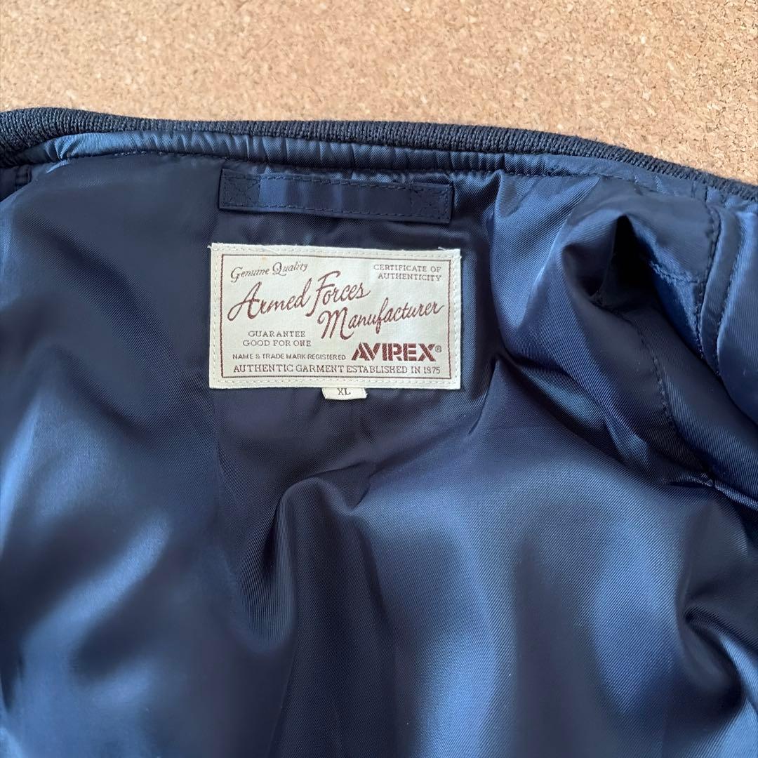 希少 アヴィレックス MA-1 フライトジャケット N.Y.A.N.G 刺繍 紺