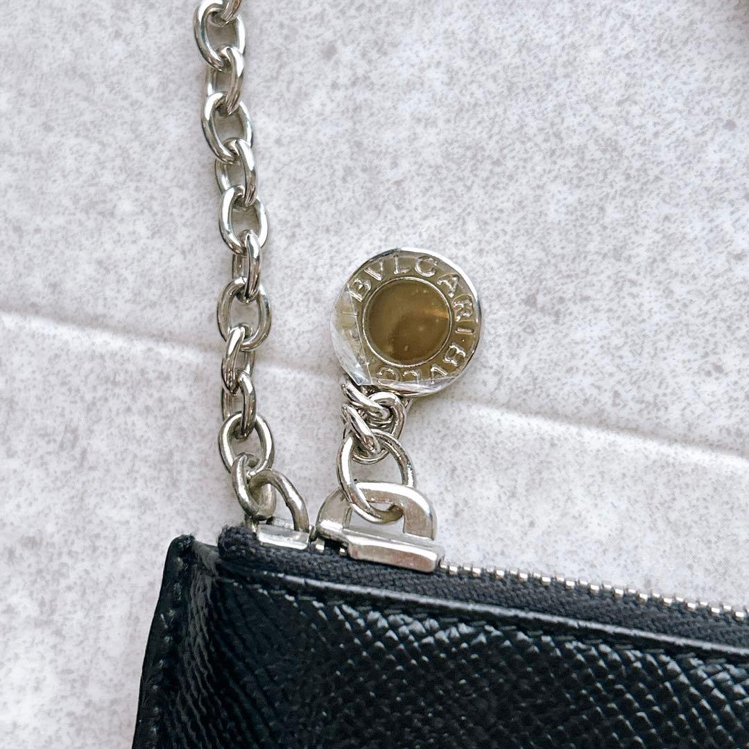 極美品✨ BVLGARI ブルガリ ケース レザー キーリング 黒