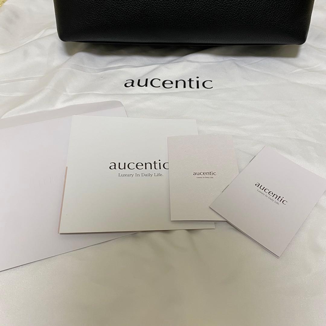 aucentic イタリアンレザー カジュアル トート ミディアム ブラック