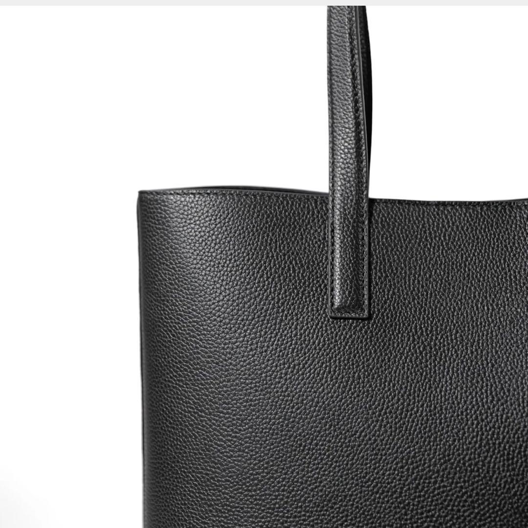 aucentic イタリアンレザー カジュアル トート ミディアム ブラック