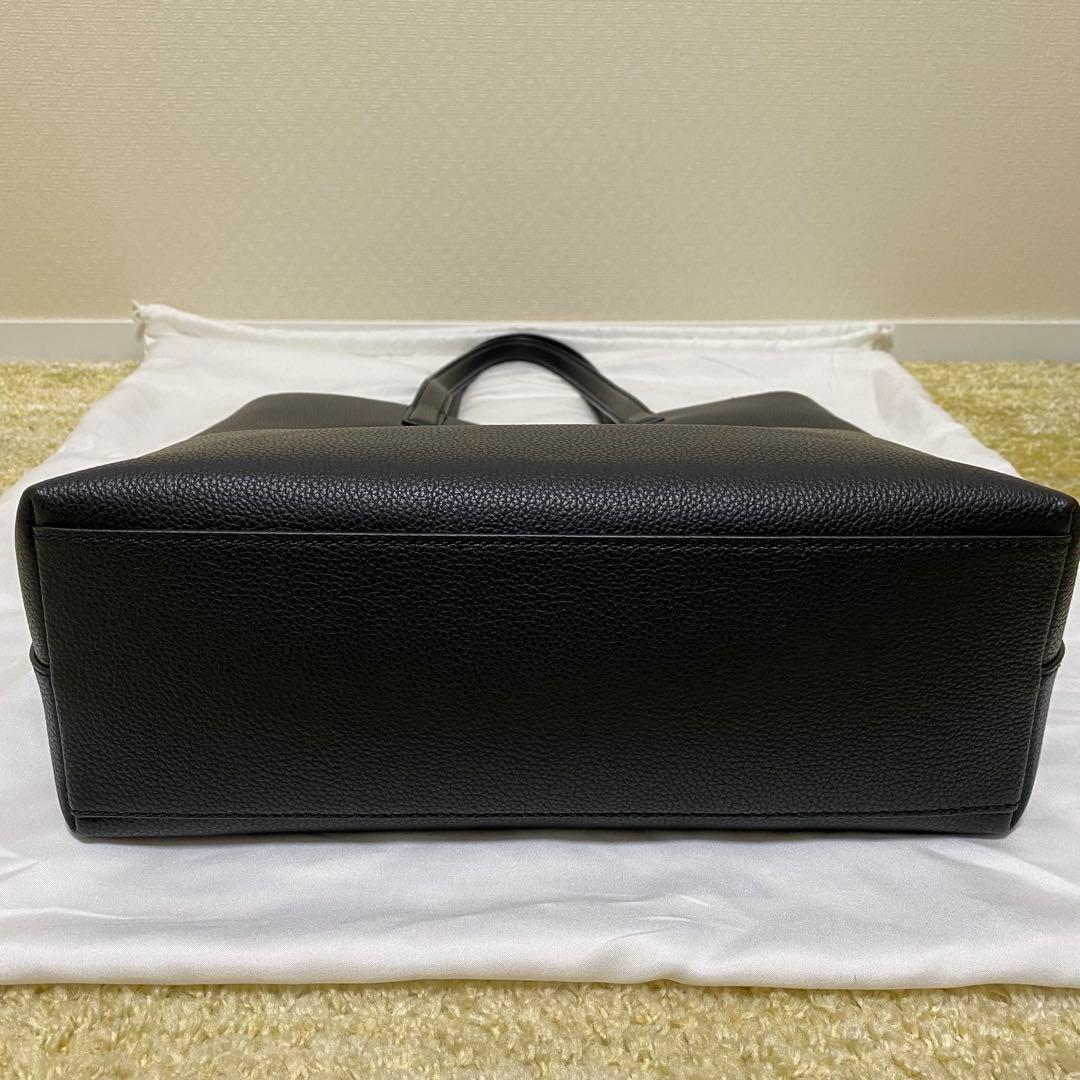 aucentic イタリアンレザー カジュアル トート ミディアム ブラック