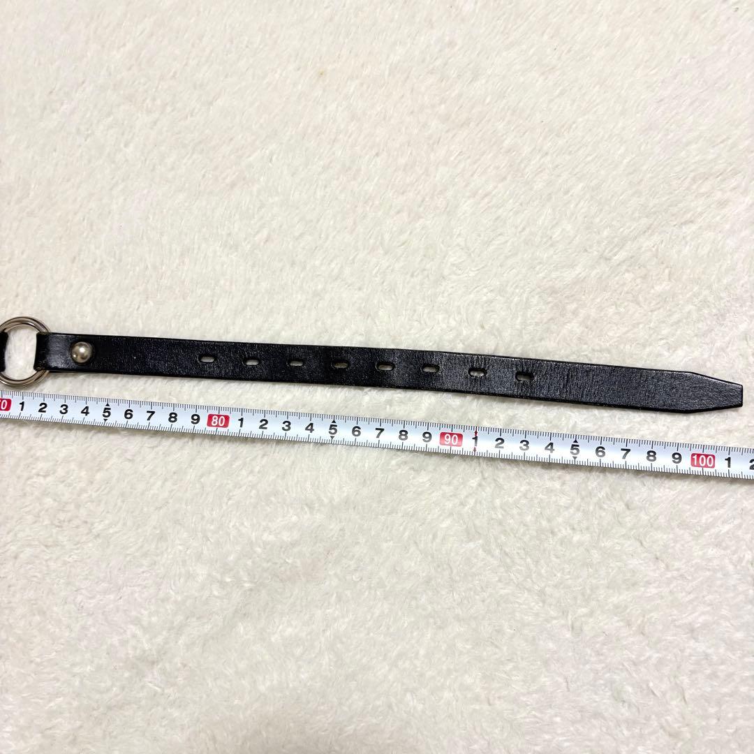 ヒステリックグラマー スタッズ&ロゴ 細レザーベルト 全長102cm