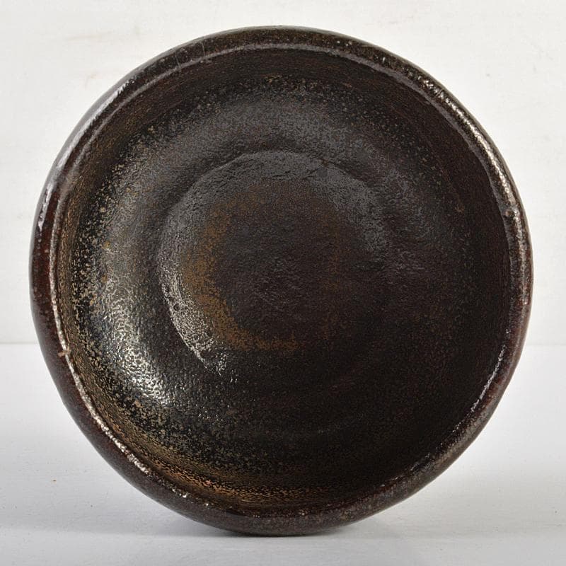 茶道具　楽吉左衛門　九代了入　黒筒茶碗　共箱　G　R6993