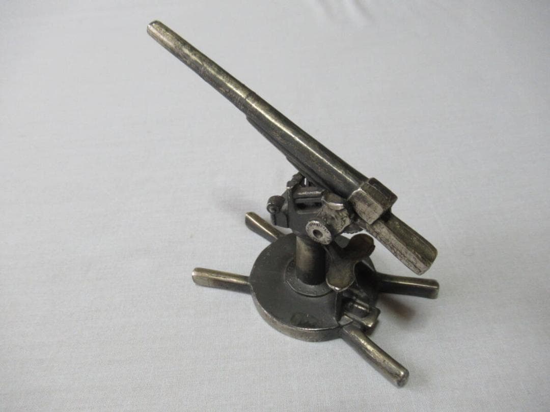 美品 1945年頃◆大日本帝国陸軍 八八式七糎野戦高射砲 亜鉛合金製 文鎮/置物