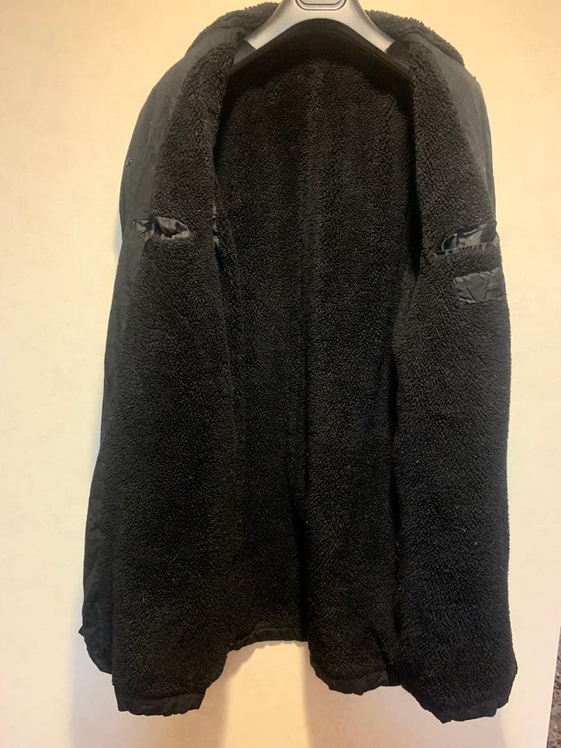 本物激レアコムデギャルソンオム黒縮絨アーミーボアロングコートL