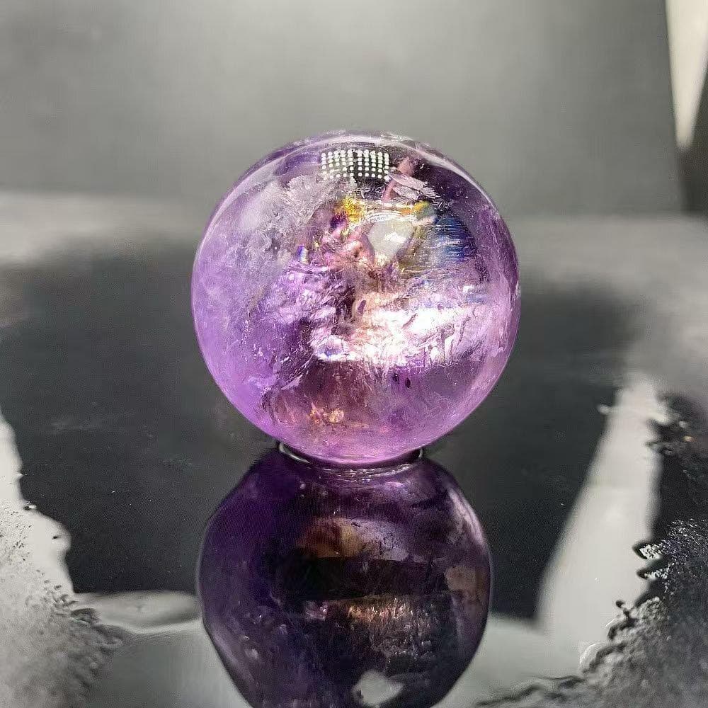 家庭円満天然レインボーアメジスト丸玉B0113/YS/10902/189A